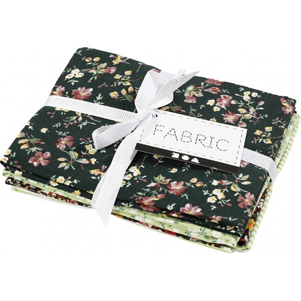 Patchworkstof - groen - 4 st Patchworkstof - groen - 4 st