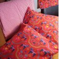 Klant imago Katoenen stof Gingham Kleine vierkantjes - Rood-Wit - 140 cm