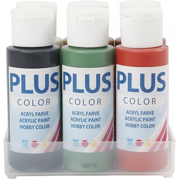 Plus Color Hobbyverf - Kerstkleuren - 6 x 60 ml Plus Color Hobbyverf - Kerstkleuren - 6 x 60 ml