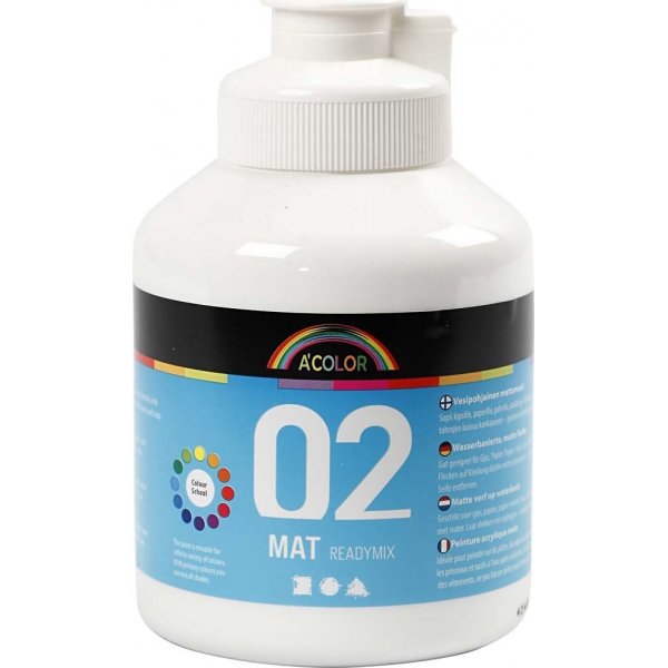 Schoolverf - Acryl - wit - mat - 500 ml