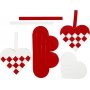 Knutselset - Gevlochten harten - rood/wit - 8 st