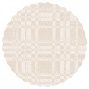 Wasdoek PVC Rond Damast - Wit