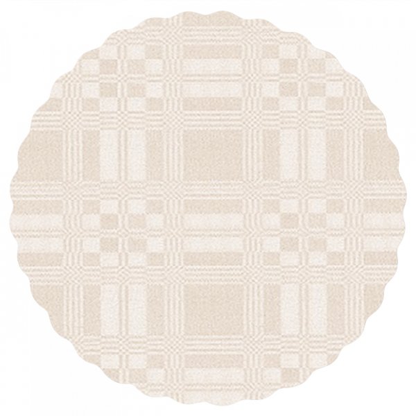 Wasdoek PVC Rond Damast - Wit