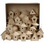 Vogelhuisjes - papier-mach - Mini - 6 x 10 st