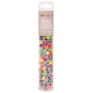 Gestreepte kralen in pastelkleuren - 180 stuks Gestreepte kralen in pastelkleuren - 180 stuks