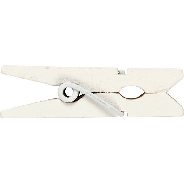 Mini wasknijper - wit - 20 st