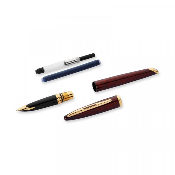 Vulpen Waterman Carne Marine Amber - Gouden Rand - Medium Blauw