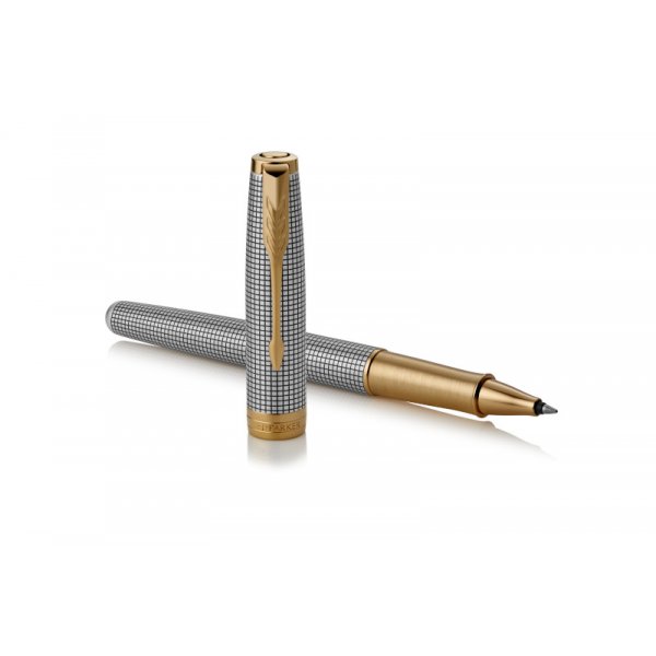 Balpen Parker - Sonnet Chiselled Silver - GT Rollerball - Fijn zwart