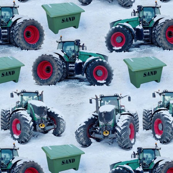 Jersey met patroon 150 cm - Tractorsneeuw