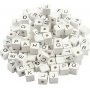 Letterkralen - wit - 8x8 mm - 96 st