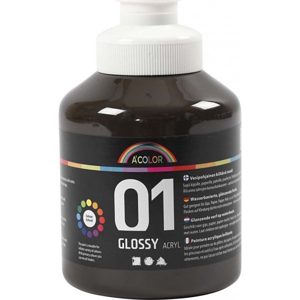Schoolverf - Acryl - bruin - glanzend - 500 ml