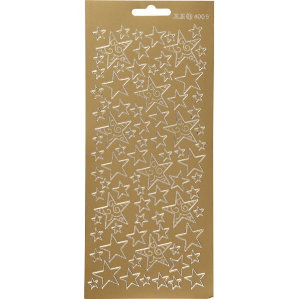 Stickers - goud - sterren - 10 x 23 cm