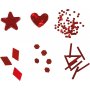 Glitter en pailletten - rood - 6 x 5 gr