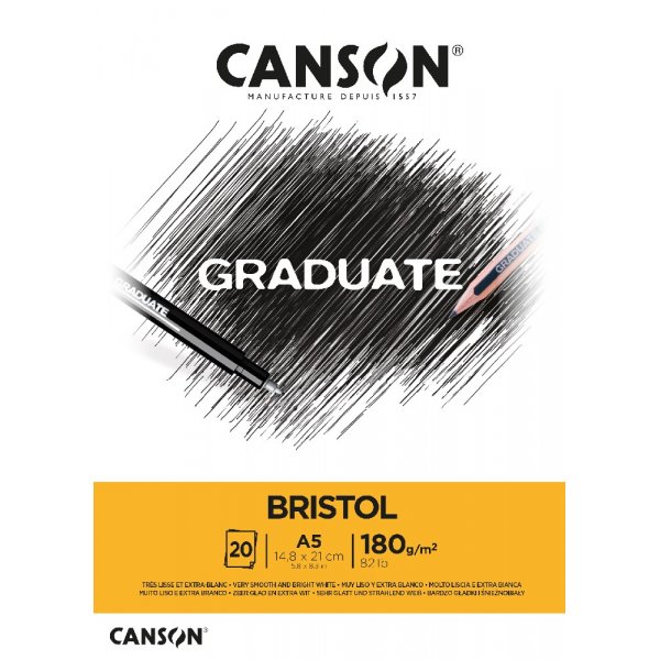 Graduate Bristol-blok 180 g 20 vellen