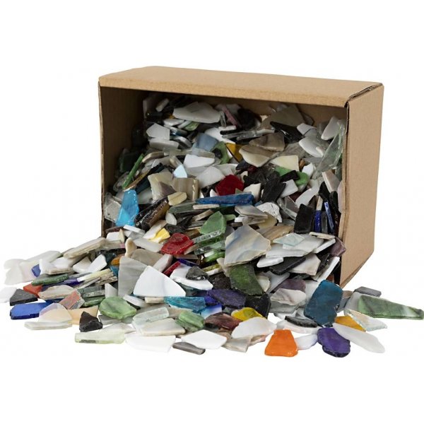 Glasmozaek - gemengde kleuren - Inhoud kan variren - 8-20 mm - 2 kg