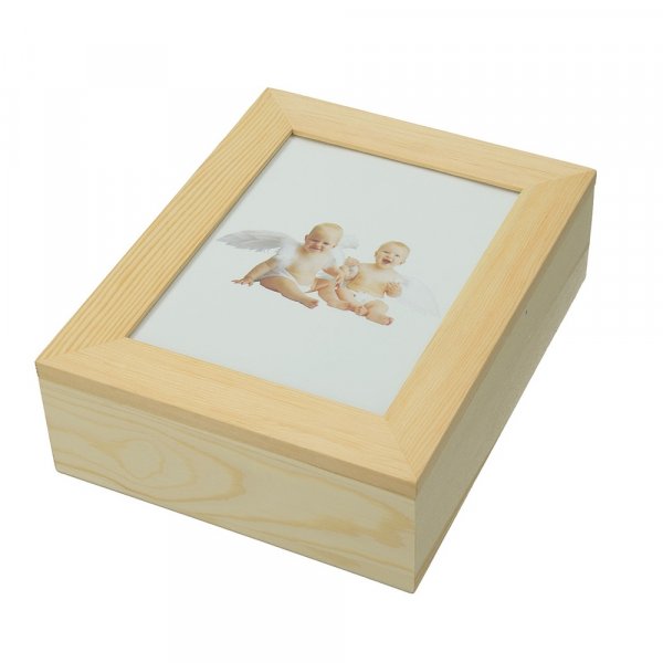 Houten kist met frame 19 x 15,5 - onbehandeld