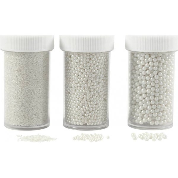 Mini glazen bollen - parelmoer - 3 x 45 g