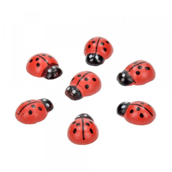 Lieveheersbeestjes in hout 13x10 mm - 30 st