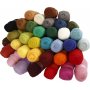Gekaarde Wol - gemengde kleuren - 35 x 100 gr