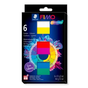 Ovenhardende boetseerklei set FIMO professional true colours 342 g - 6 kleuren Ovenhardende boetseerklei set FIMO professional true colours 342 g - 6 kleuren