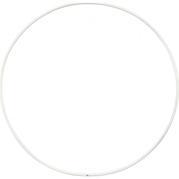Metalen ring - wit - 15 cm - 10 st