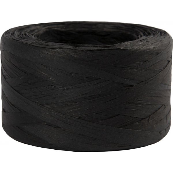 Raffia Papiergaren - zwart - 100 m