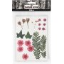 Gedroogde bloemen en bladeren - helderrood