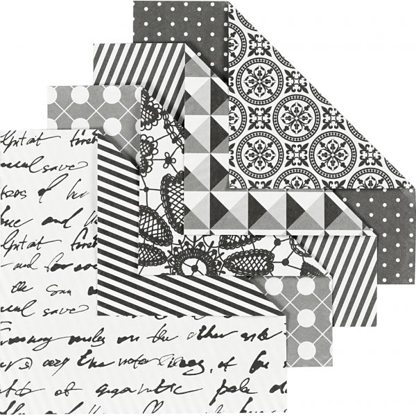 Origamipapier - zwart/wit - 10 x 10 cm - 50 vellen Origamipapier - zwart/wit - 10 x 10 cm - 50 vellen