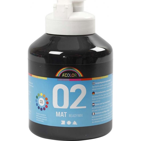 Schoolverf - Acryl - zwart - mat - 500 ml