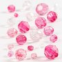 Harmony kunststof facetkralen - gemengd - roze - 45 gr