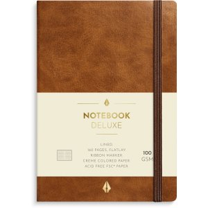 Notitieboek Deluxe A6 bruin gelijnd