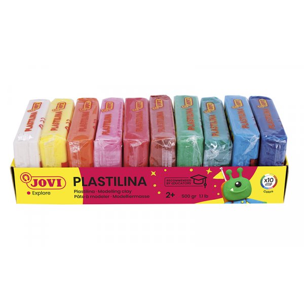 Klei - Jovi Plastilina - 10-pack in gemengde kleuren 500 g