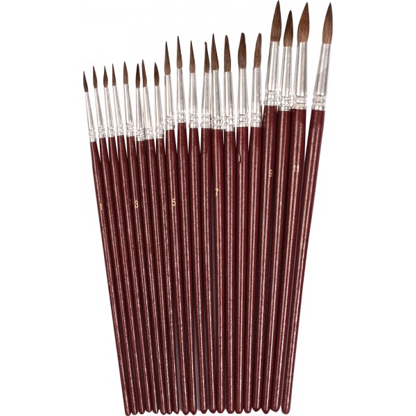 Aquarelpenselenset - 6 maten - 20 st