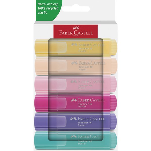 Markeerstiftset - Faber-Castell - TL 46 - Pastel 6 stiften