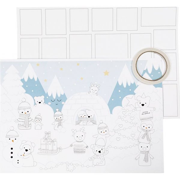 Kartonnen kerstkalender - 30 st