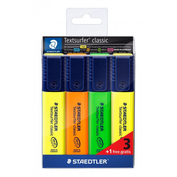 Markeerpen Textsurfer InkJet - 3 kleuren (4 stiften)