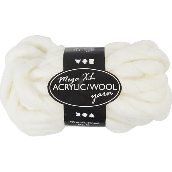 XL Acrylgaren met Wol - 300 g - Off White XL Acrylgaren met Wol - 300 g - Off White