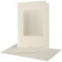 Passepartout kaart met envelop - gebroken wit - rechthoekig - 10 sets
