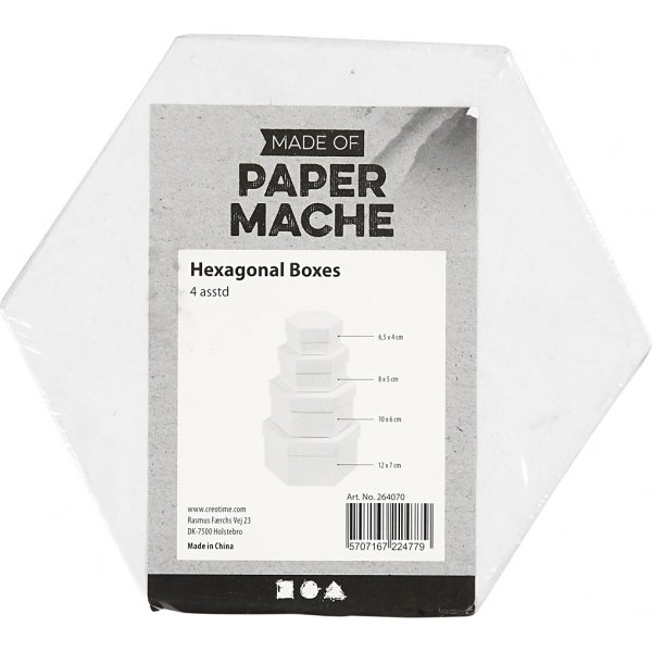 Zeshoekige dozen - wit - 4 st Zeshoekige dozen - wit - 4 st