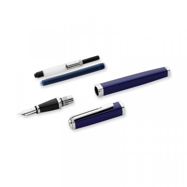 Vulpen Waterman Exception Slim Laque - Zilveren rand - Fijn blauw Vulpen Waterman Exception Slim Laque - Zilveren rand - Fijn blauw