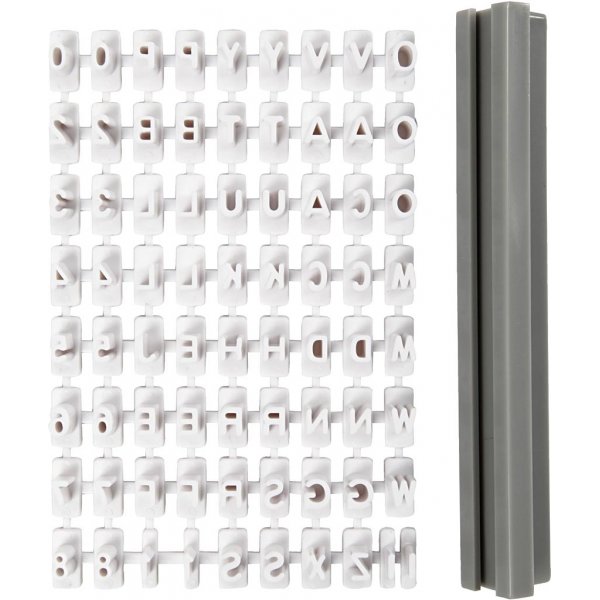 Stempelset - wit - letters - cijfers