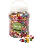 Houten kralen - medium - gemengde kleuren en maten - 2 l