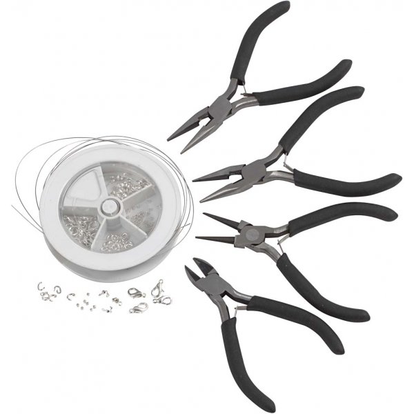 Sieradenstartset met gereedschap - verzilverd