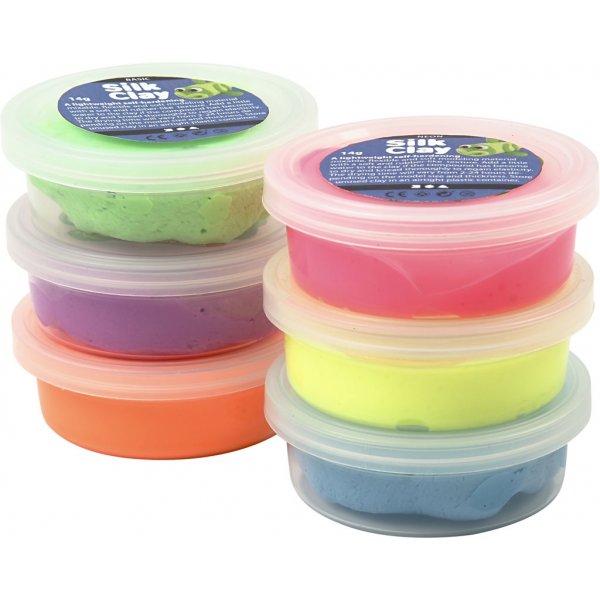 Silk Clay® - neonkleuren - 6 x 14 gr Silk Clay® - neonkleuren - 6 x 14 gr