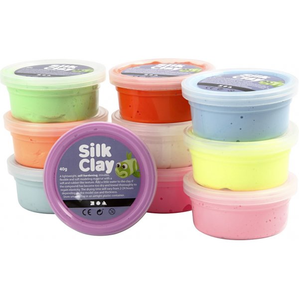Silk Clay - gemengde kleuren - Basic 2 - 10 x 40 gr