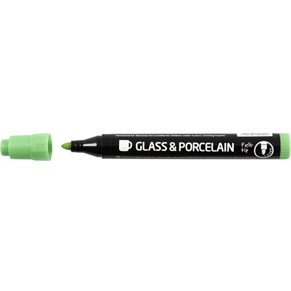 Markeerstiften voor glas en porselein - complementaire kleuren - semi-dekkend - 6 st Markeerstiften voor glas en porselein - complementaire kleuren - semi-dekkend - 6 st