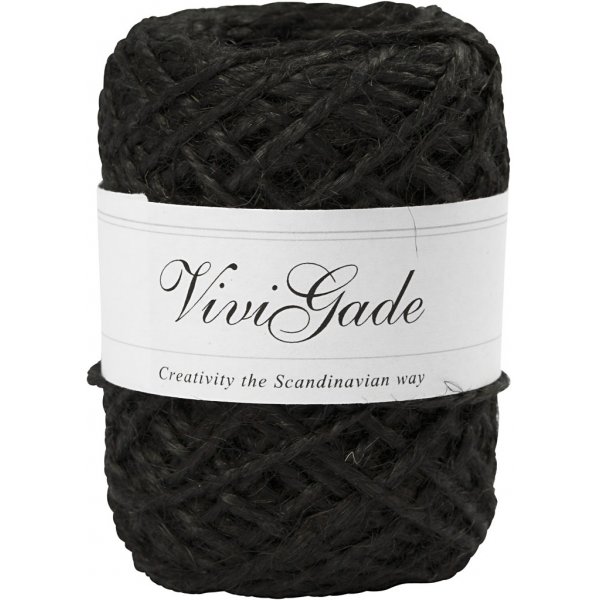 Natuurlijke hennep - zwart - 30 m