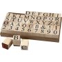 Stempels - letters en cijfers - 20 x 20 mm - 45 st