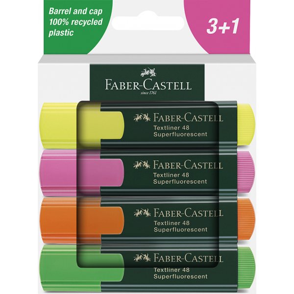 Markeerstiftset - Faber-Castell - TL 48 - 4 stiften
