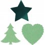 Papierpons - rood - ster - hart - kerstboom - 3 st